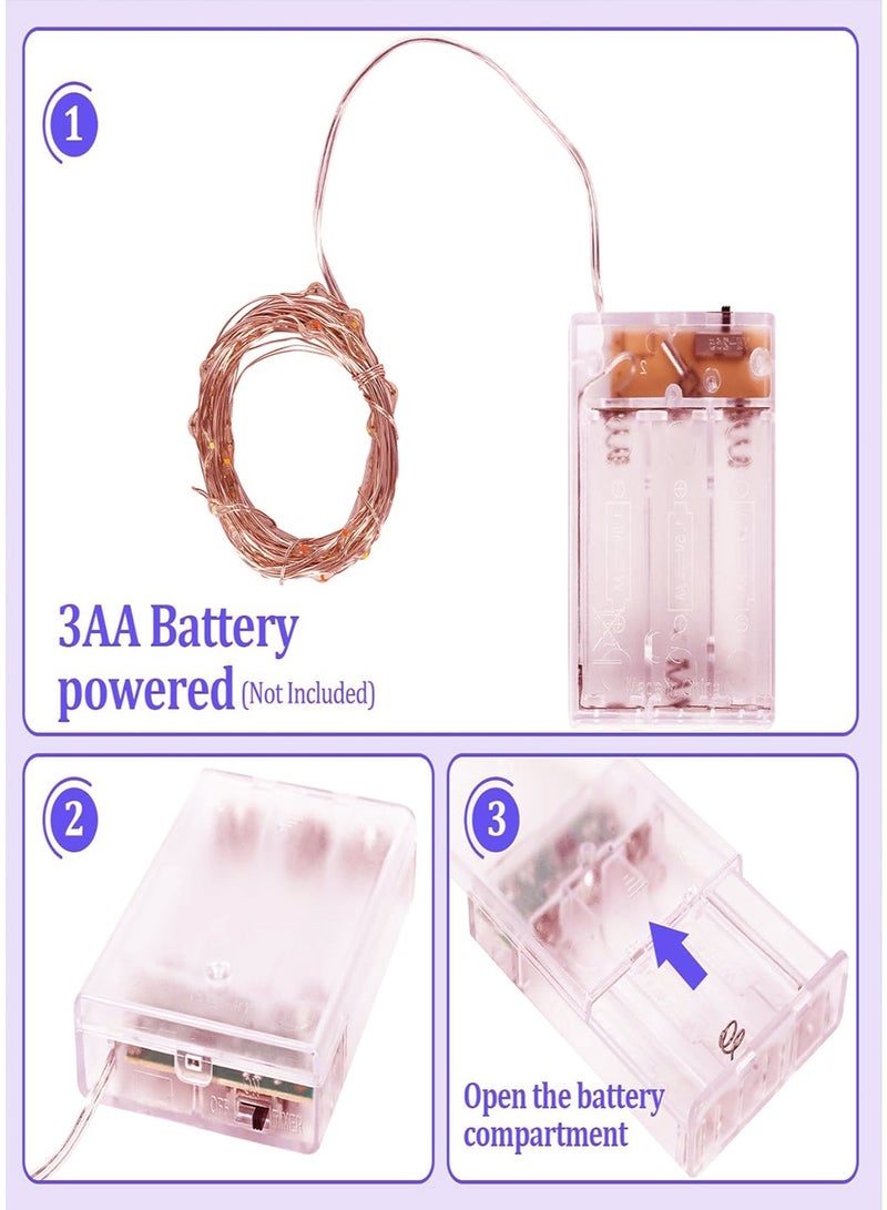 xianye أضواء خرافية متلألئة XIANYE 40/80LED سلك نحاسي، 4م/8م، تعمل بالبطارية، أضواء نجوم تتلألأ، مثالية لزينة حفلات عيد الميلاد، حفلات الزفاف، غرف النوم، وزينة الحفلات الداخلية. - Image 5